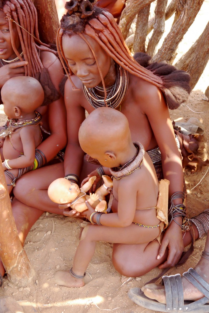 family in himba village