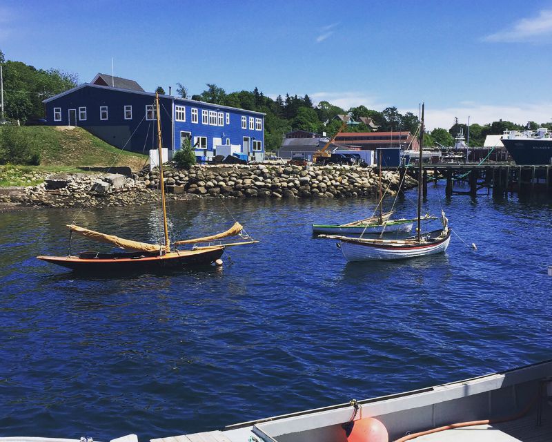 Boats quietly bouncing in the harbor at Lunenburg
