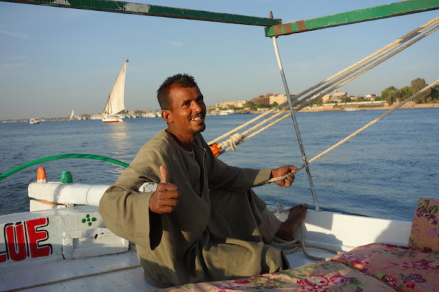 Riding a traditional Egyptian sailboat